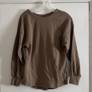 Elegantees HORIZON waffle knit top in Taupe Grey